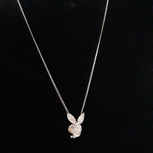 RHINESTONE PLAYB0Y BUNNY FASHION NECKLACE